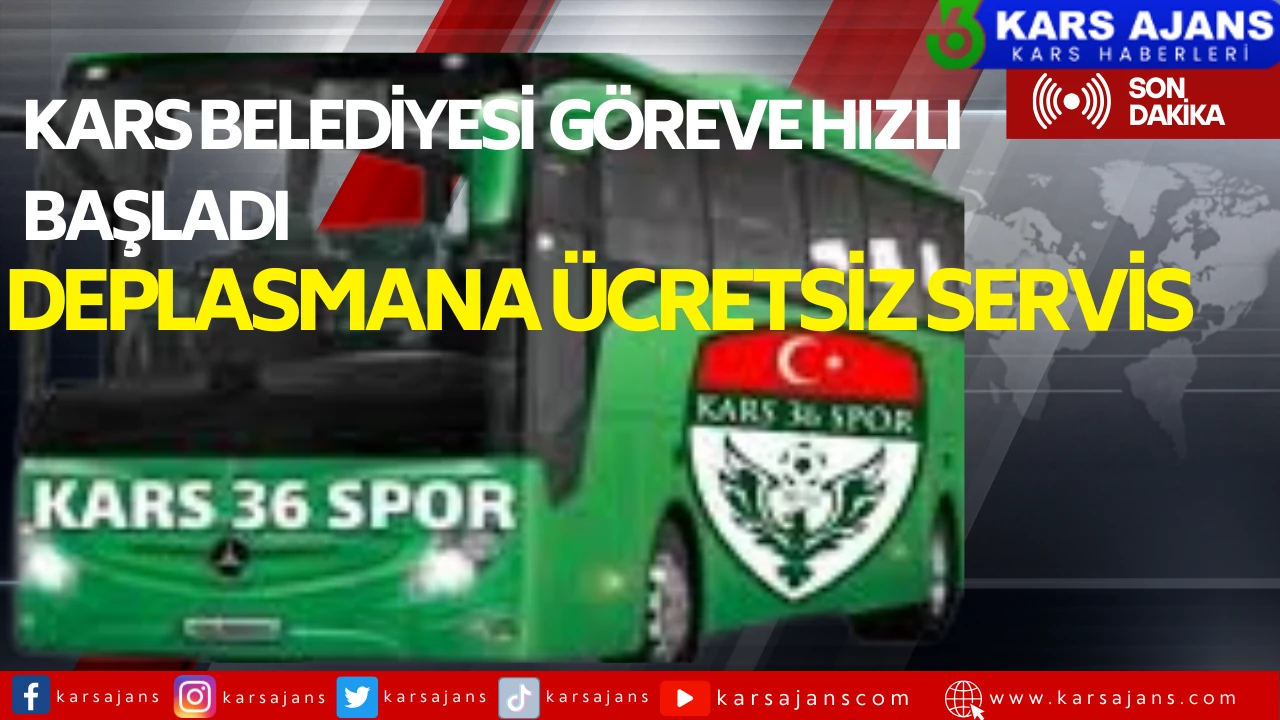 Kars Belediyesi, Kars Spor taraftarlarına Deplasman Maçları İçin Ücretsiz Ulaşım Hizmeti Sağlayacak!