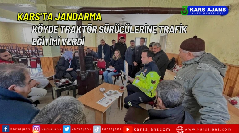 Kars'ta Jandarma, Köyde Traktör Sürücülerine Trafik Eğitimi Verdi